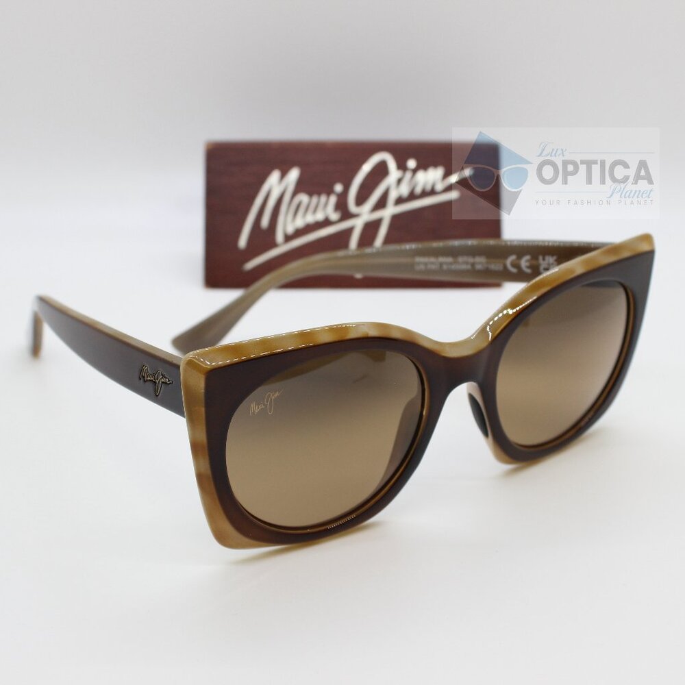 NEW Maui Jim PAKALANA Women Polarized Sunglasses Chocolate Tortoise HS855-01